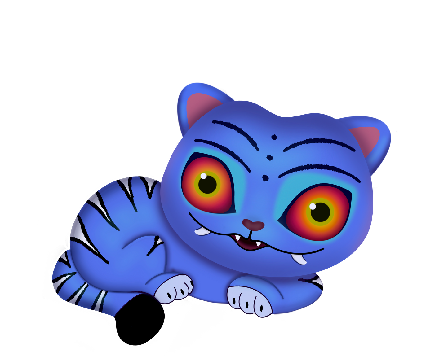 Chibi Blue Spirit Tiger Sticker