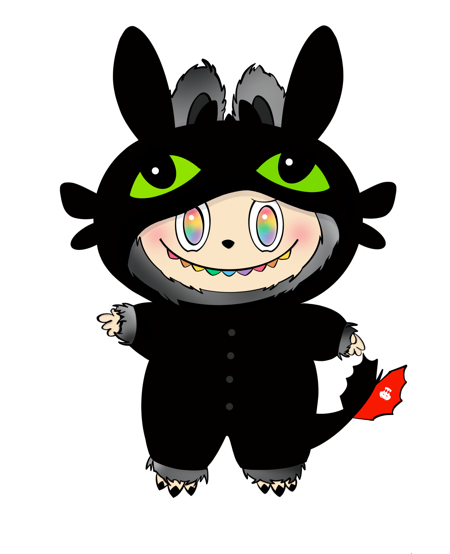 Rainbow-Eyed Monster Night Dragon Sticker